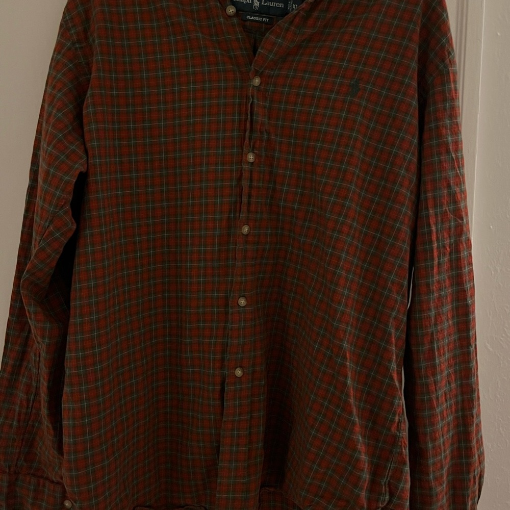 Ralph Lauren Classic Red and Green Check Button DownShirt